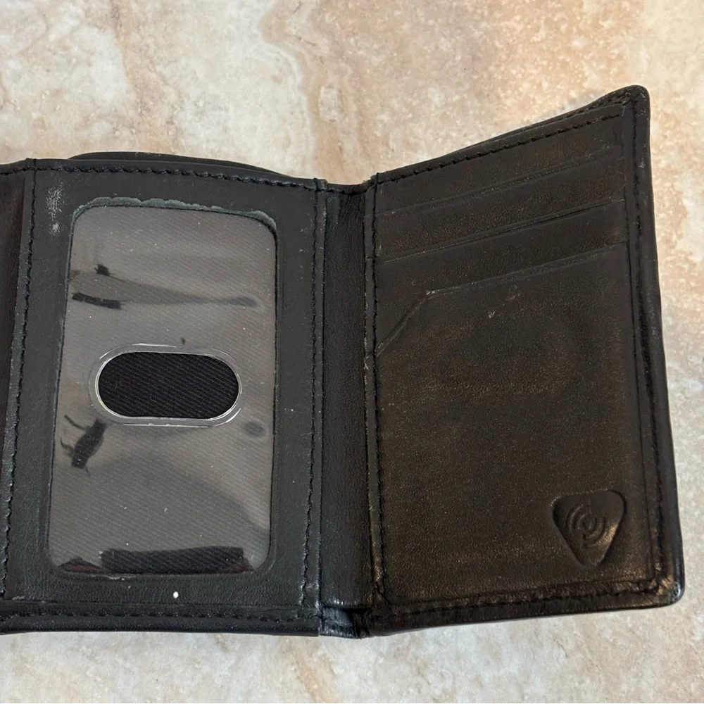 Rei tri-fold RFID nylon and leather wallet